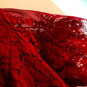 Boutique purchased   No label but very lacy boho size medium  maroon in color